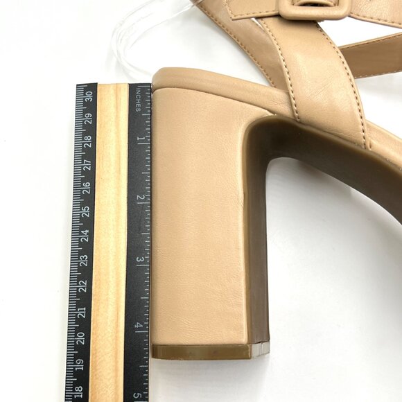 Anne Klein Womens Size 11 Zena Nude Beige Faux Vegan Leather Sandals Heels Shoes - Picture 14 of 16